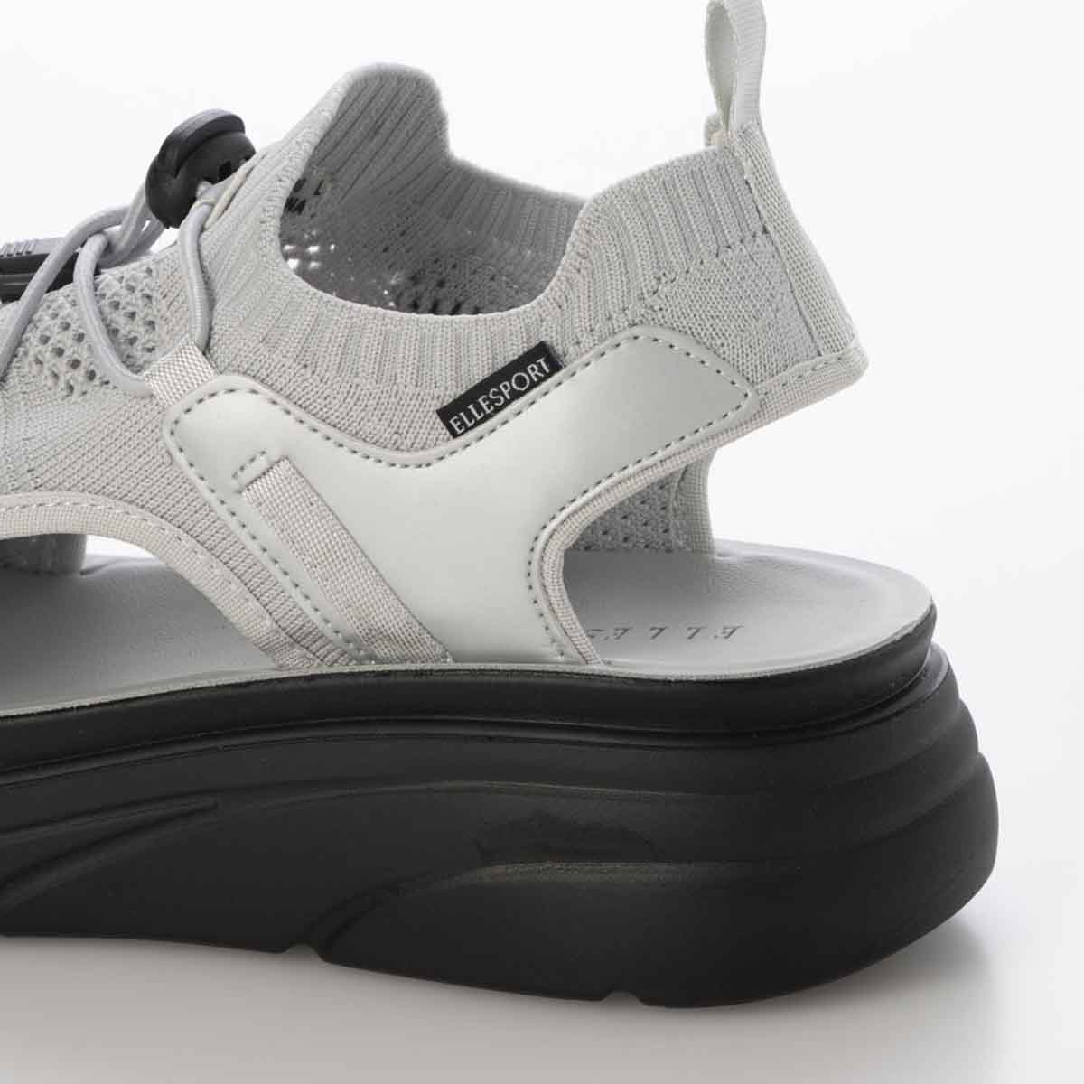 エル スポーツ ELLESPORT 　レースアップニット厚底スポーツサンダル　ESP12608 SILVER M（23～23.5ｃｍ）