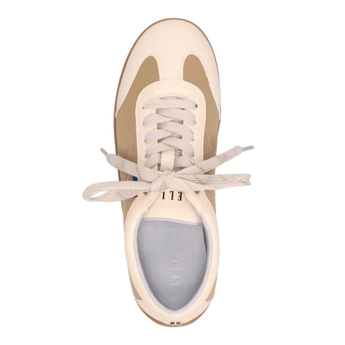 エル スポーツ ELLESPORT ドライビングレースアップスニーカー BEIGE-TX 23.0