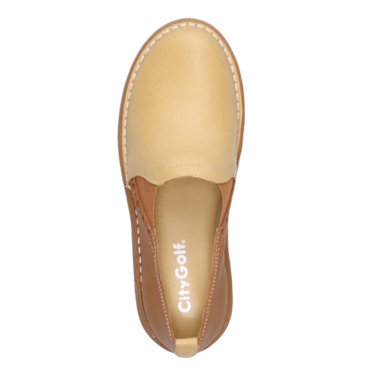 シティゴルフ Ｃｉｔｙ　Ｇｏｌｆ ゆったり足入れアウトステッチ製法のカジュアルシューズ　GFL20116 CAMEL/BROWN 23.0