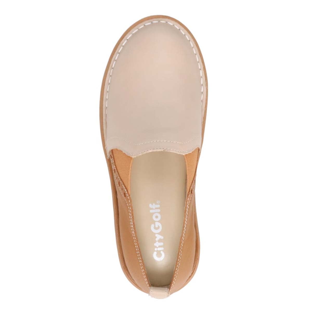 シティゴルフ Ｃｉｔｙ　Ｇｏｌｆ ゆったり足入れアウトステッチ製法のカジュアルシューズ　GFL20116 L-BEIGE/BROWN 23.0