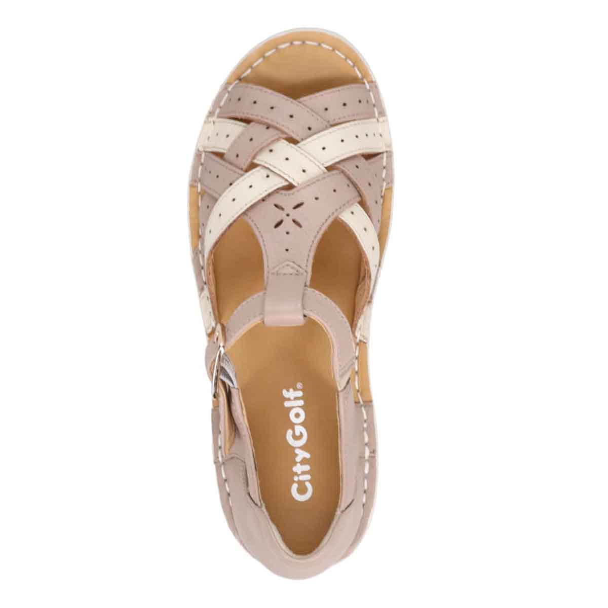 シティ ゴルフ City Golf  アウトステッチ製法のソフトカジュアルサンダル　GFL20154 BEIGE/C 23.0