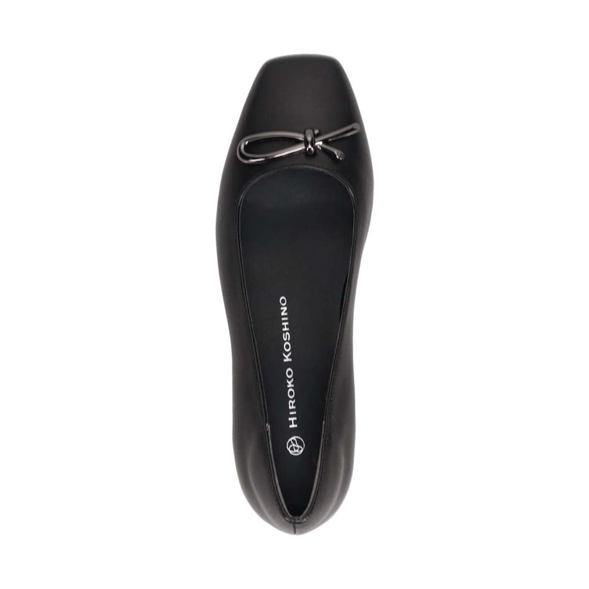 HIROKO KOSHINO　メタルリボンの上品さと歩きやすさを両立したスクエアトゥパンプス　HKL2700 BLACK 23.0