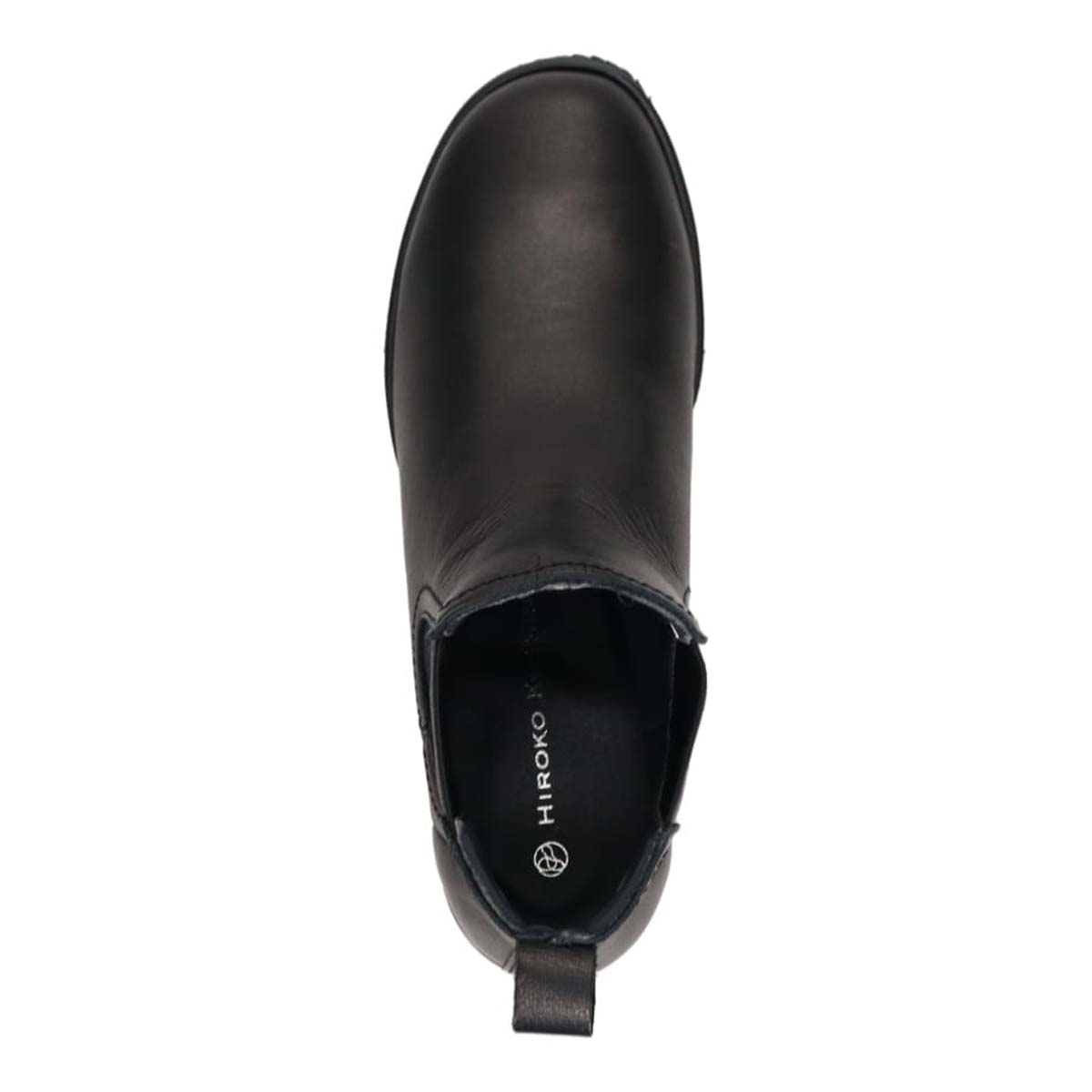 【防滑ソールタイプ】HIROKO KOSHINO　しっとり＆ソフトな牛革を使用した  カジュアルショートブーツ  HKL4630AH BLACK 23.0