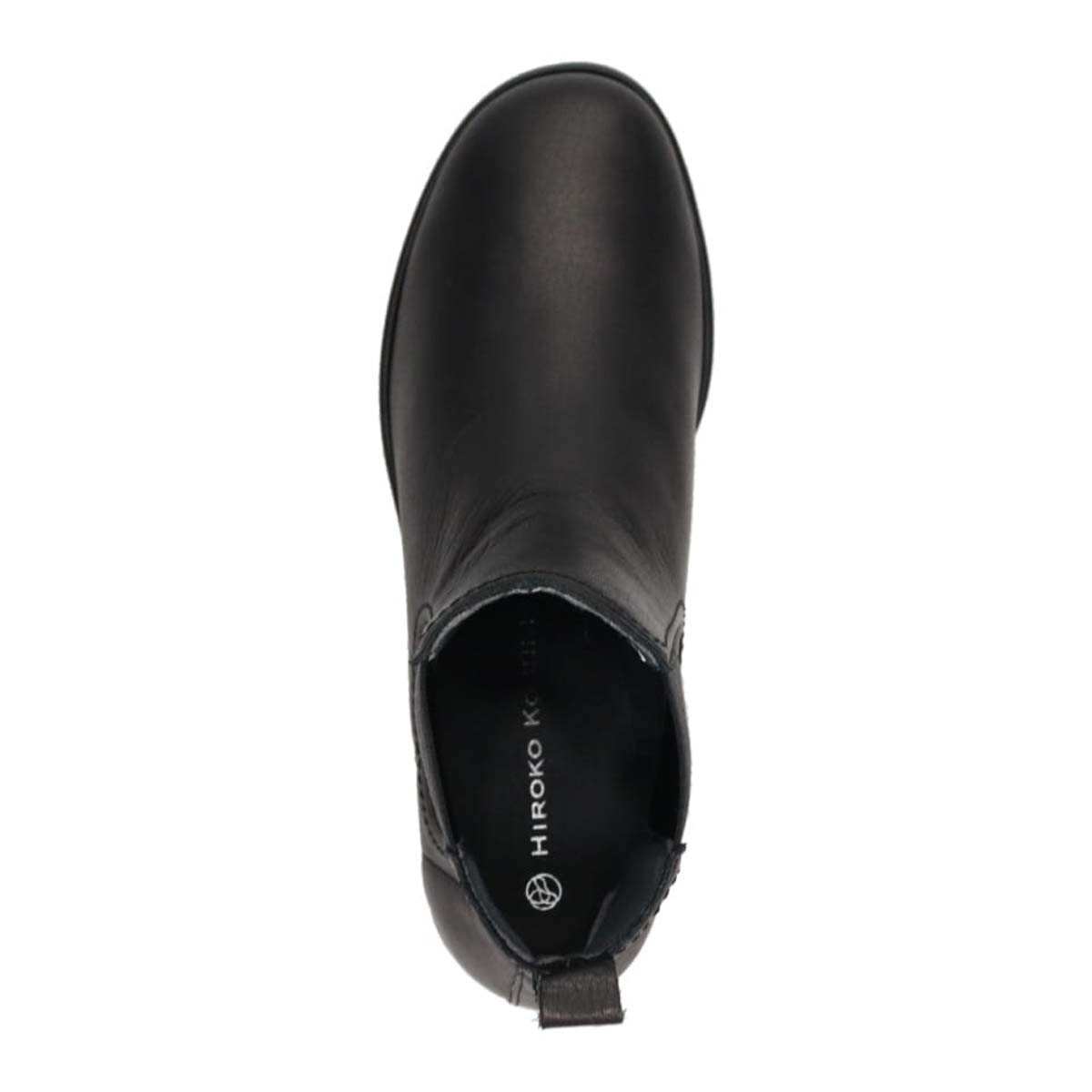 HIROKO KOSHINO しっとり＆ソフトなさわり心地が特徴の牛革を使用した ショート丈 サイドゴアブーツ  HKL4631 BLACK 23.0
