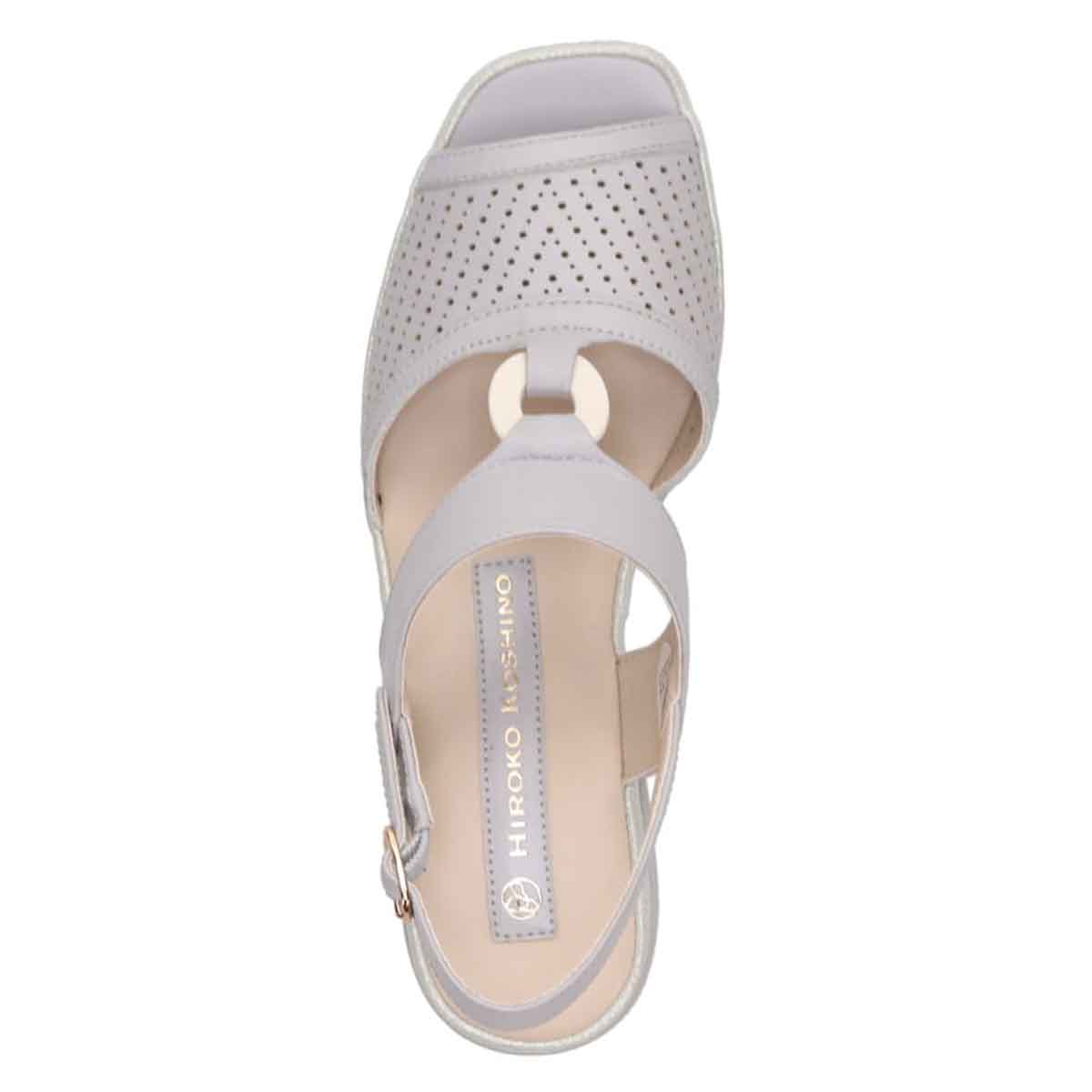 HIROKO KOSHINO バックストラップウェッジサンダル　HKL7528 GRAY M　(23.0～23.5)