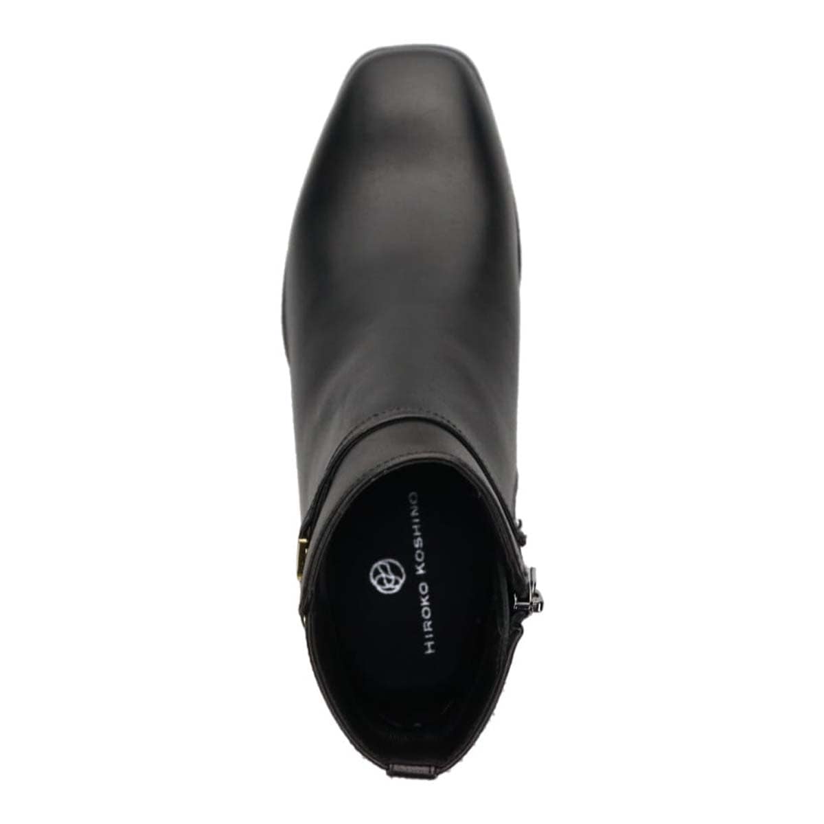 HIROKO KOSHINO 上質な羊革と足首の金具で高級感UP　ショートブーツ　HKL8006 BLACK 23.0