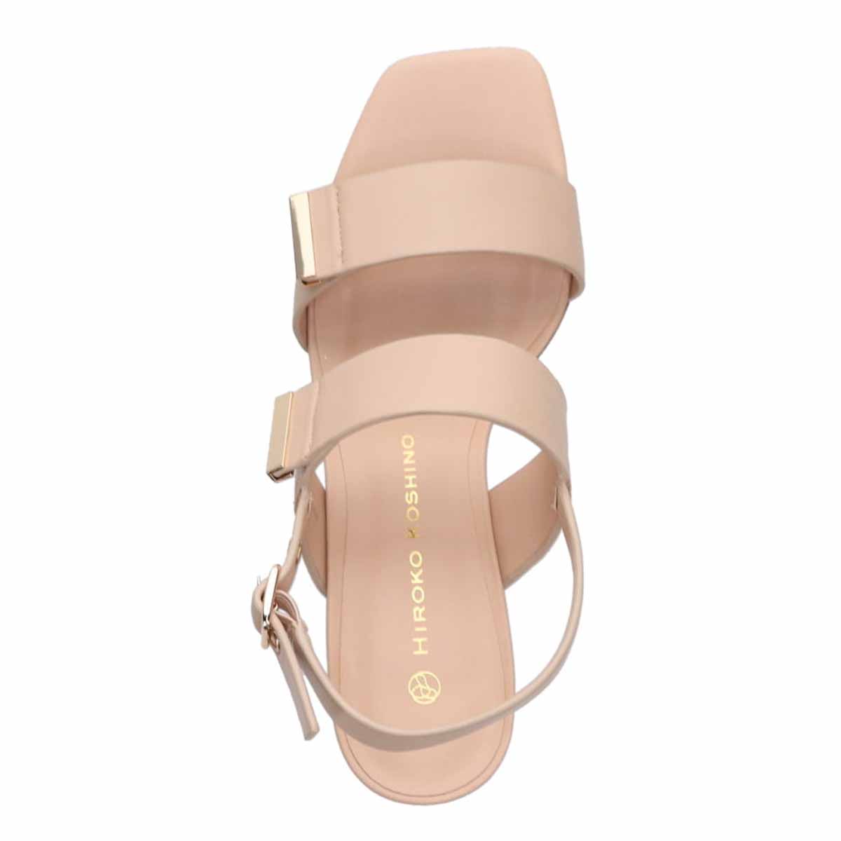 HIROKO KOSHINO 安定の太めヒール バックストラップ 5.5cmヒールサンダル　HKL8009 BEIGE 23