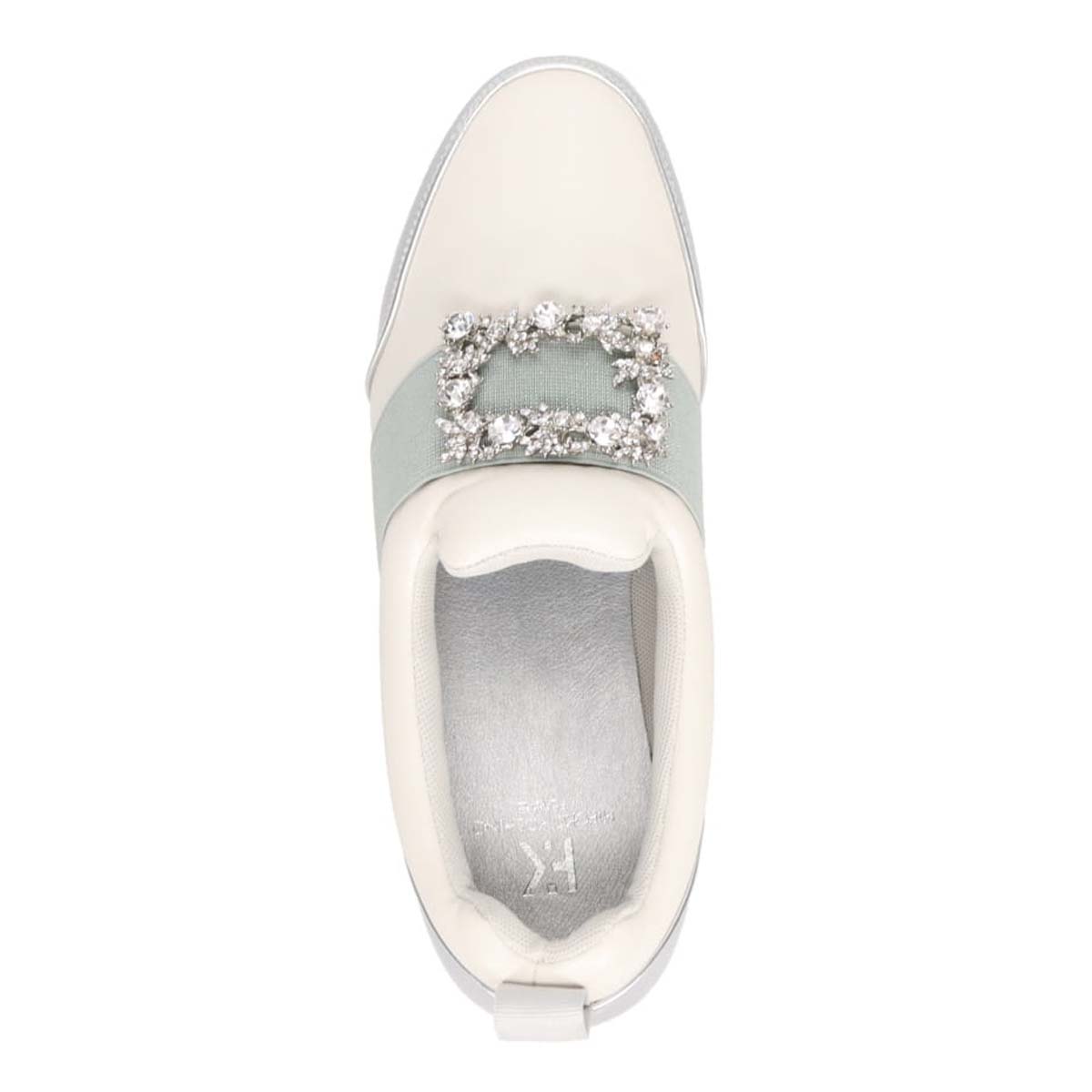 【撥水加工】HIROKO KOSHINO FEMME　ビジューオーナメントが綺麗なエレガンスカジュアルシューズ　HRL1004 WHITE M　(23.0～23.5)