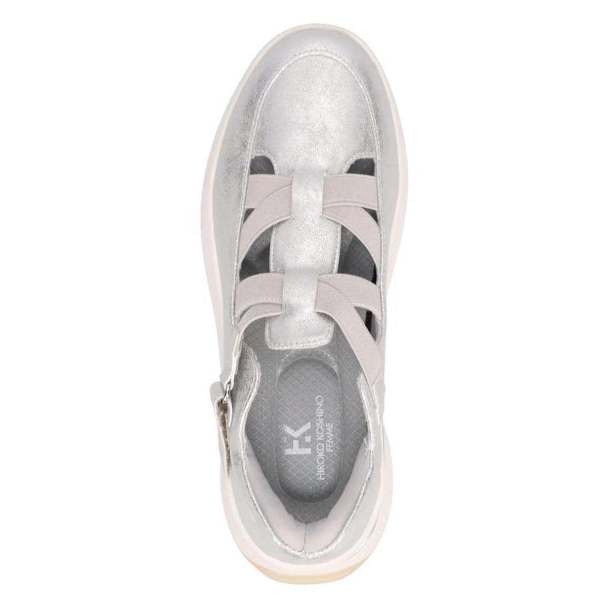 HIROKO KOSHINO FEMME クイックフィット ストラップ付スリッポンシューズ　HRL5009 SILVER 23.0