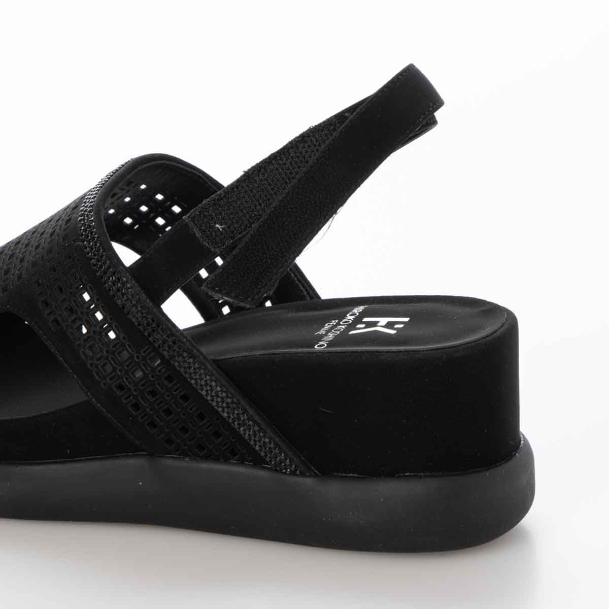 HIROKO KOSHINO FEMME ウェッジサンダル　HRL5010 BLACK M　(23.0～23.5)