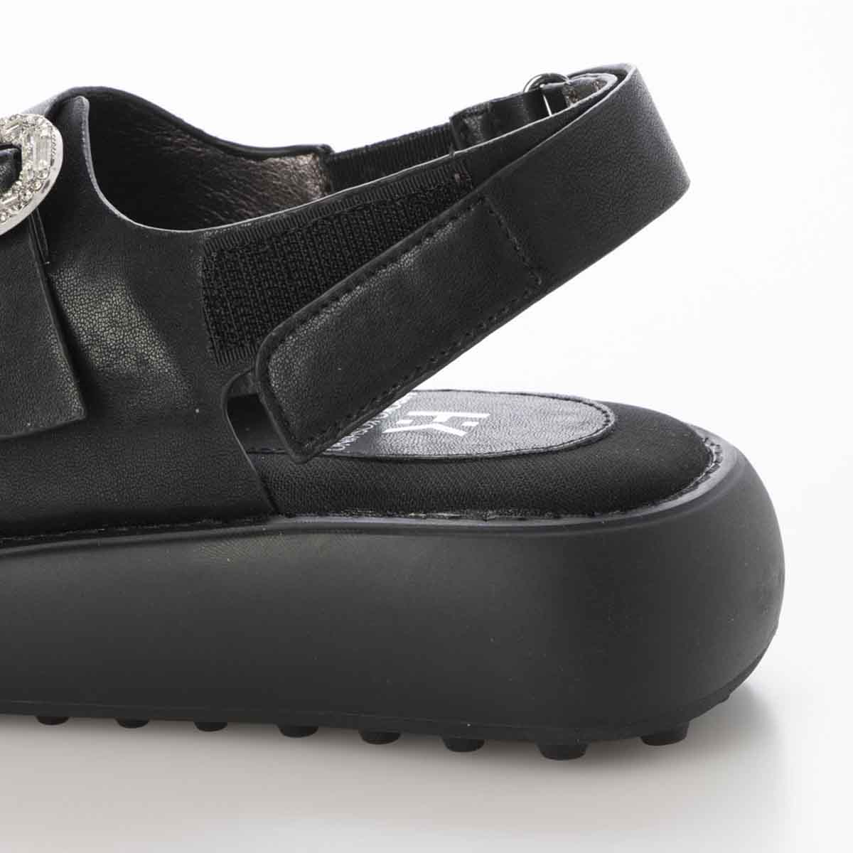 HIROKO KOSHINO FEMME バックル付きサンダル　HRL5011 BLACK M　(23.0～23.5)