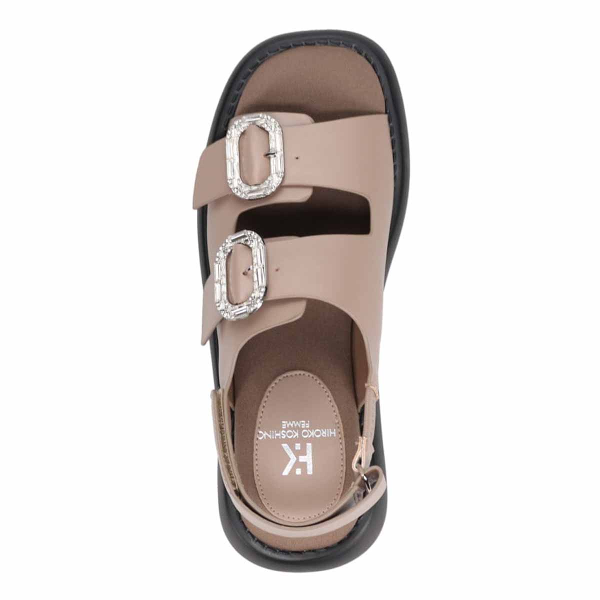 HIROKO KOSHINO FEMME バックル付きサンダル　HRL5011 OAK M　(23.0～23.5)