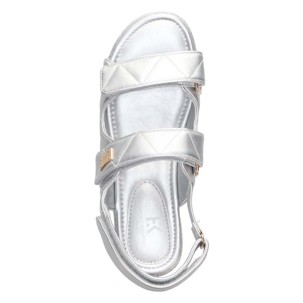 HIROKO KOSHINO FEMME キルティングとジュート風の厚底ソールが大人可愛いサンダル　HRL6000 SILVER M　(23.0～23.5)