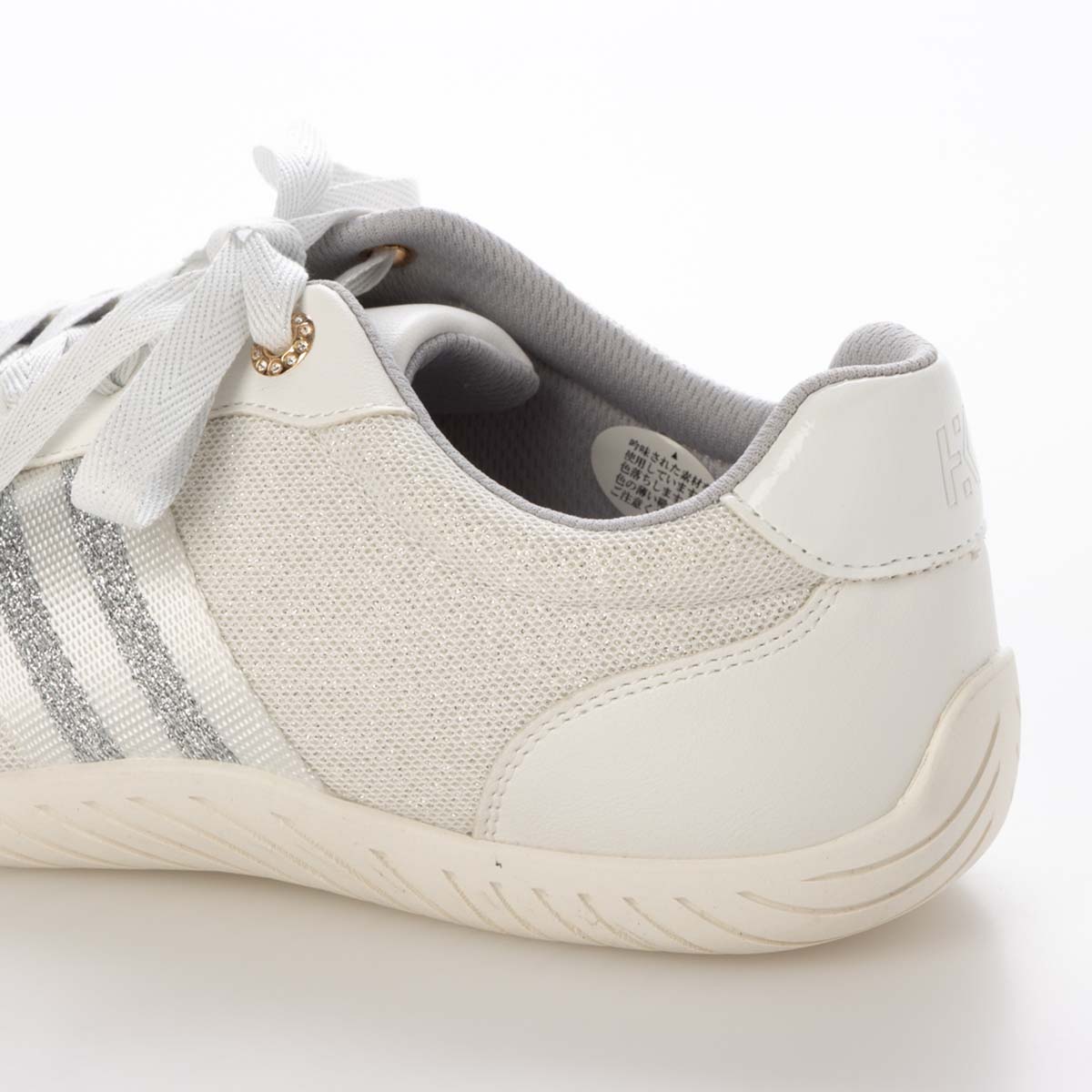 HIROKO KOSHINO FEMME キラキラ輝くメッシュに心躍る。バレエスニーカー　HRL7000 WHITE 23.0