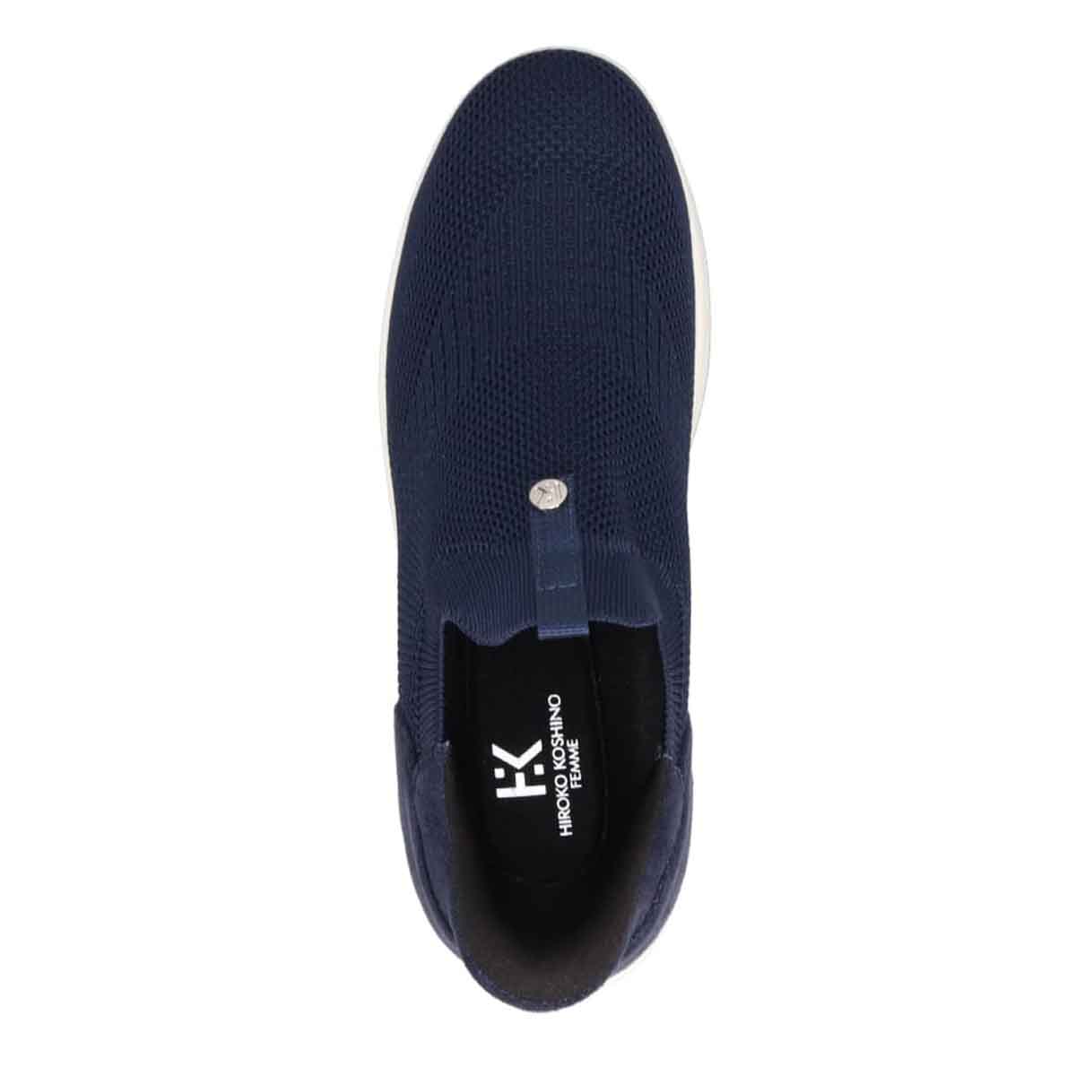 HIROKO KOSHINO FEMMEシンプルニットのスリッポンスニーカー HRL9000 NAVY 23.0