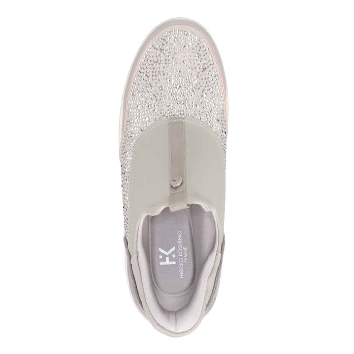 【撥水加工】HIROKO KOSHINO FEMME 大人のクイックフィットスニーカー HRL9001 SILVER 23