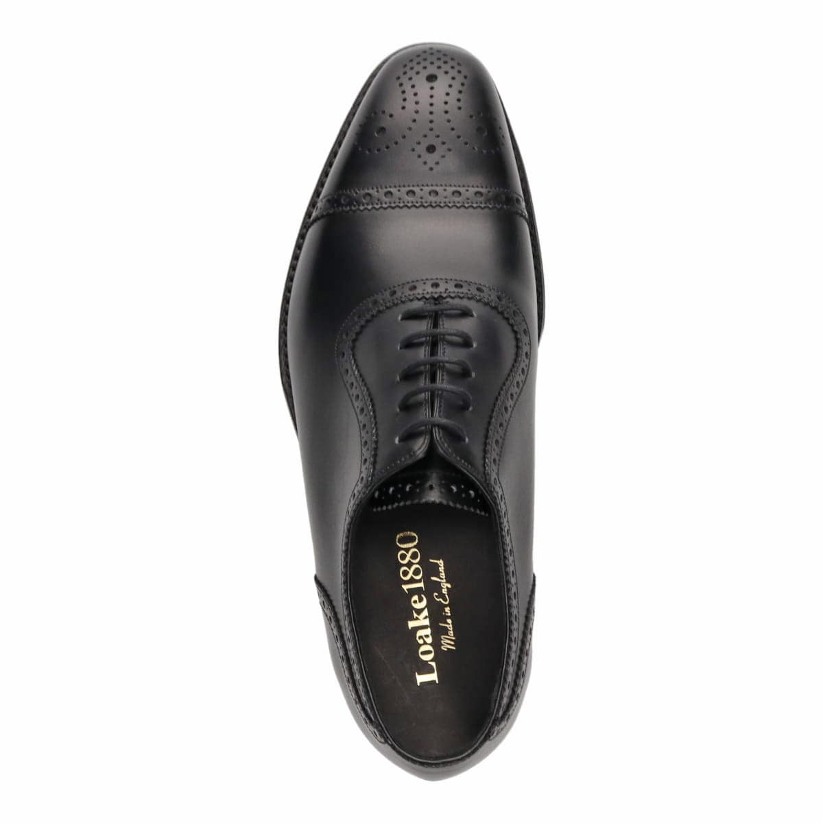 【Loake-ローク】 model:Strand  英国製グッドイヤーウェルト製法ドレスシューズ　セミブローグ　IMLK1003 BLACK 6.5 (25.0)