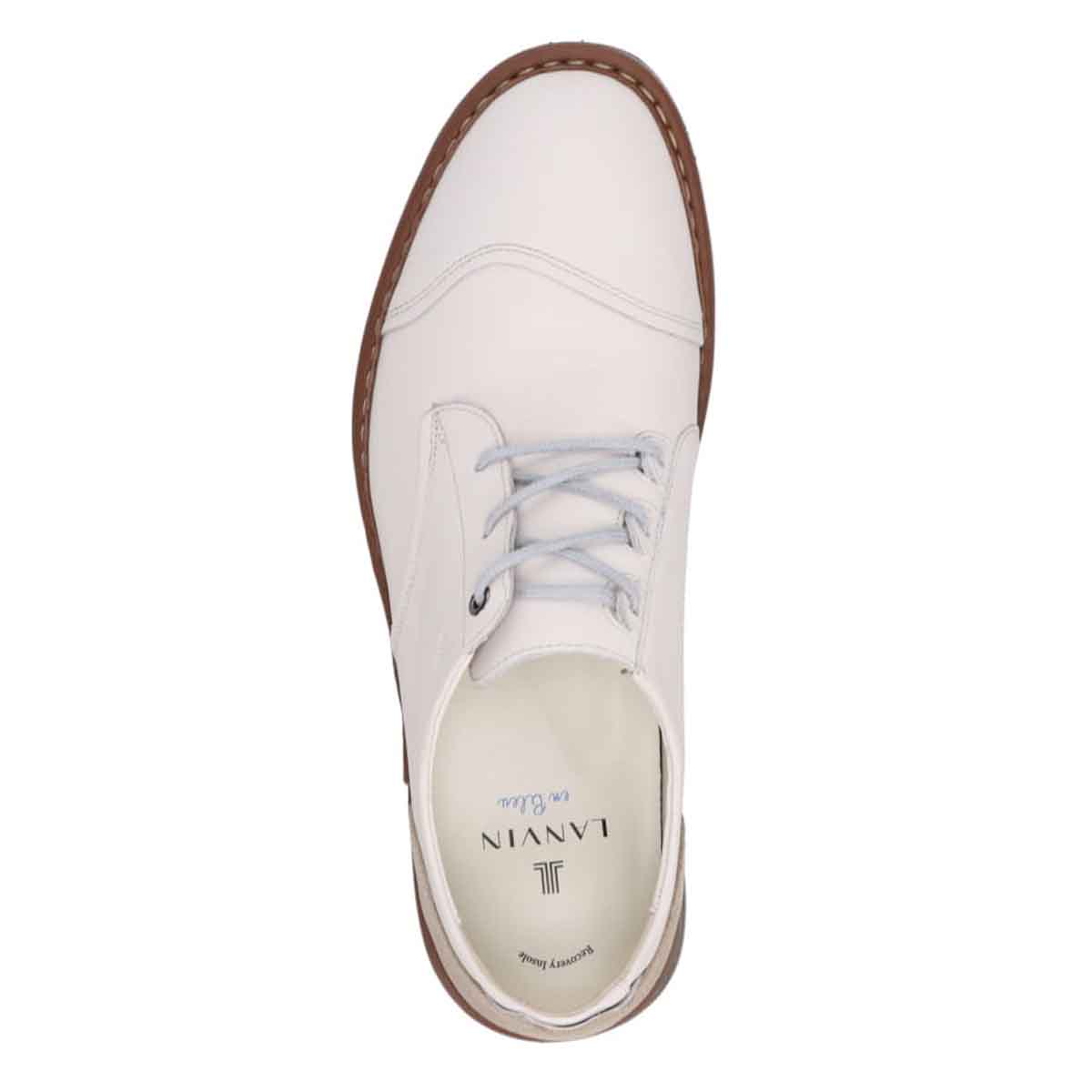 ランバンオンブルー LANVIN en Bleu 「Recovery Shiatsu Insole」搭載で指圧効果により血行を115％促進。LANVIN en Bleu　レースアップ カジュアルシューズ  LB1014XR WHITE 25.0