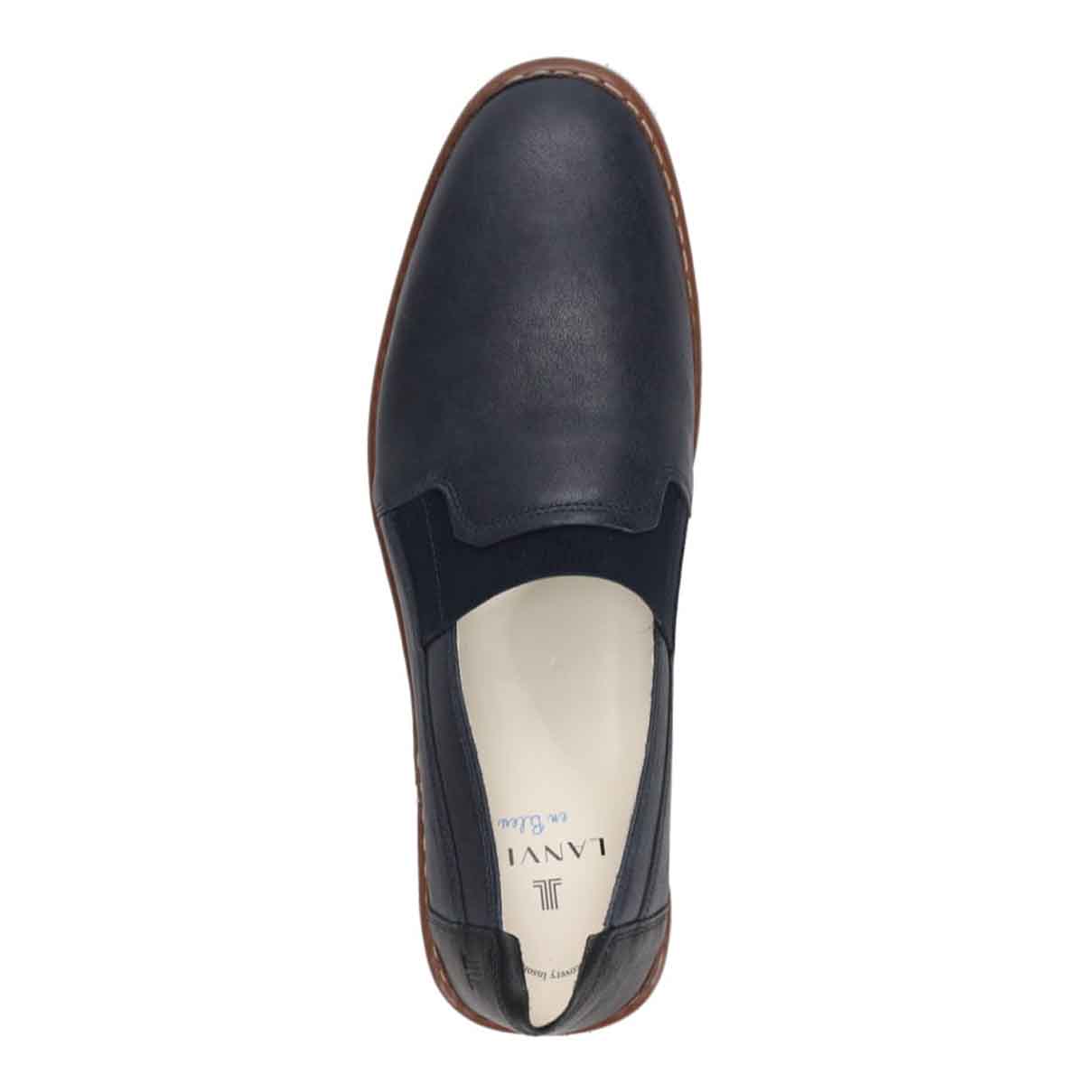 ランバンオンブルー LANVIN en Bleu 「Recovery Shiatsu Insole」搭載で指圧効果により血行をよくする。LANVIN en Bleu　ローファースリップオンシューズ  LB1015XR NAVY 25.0