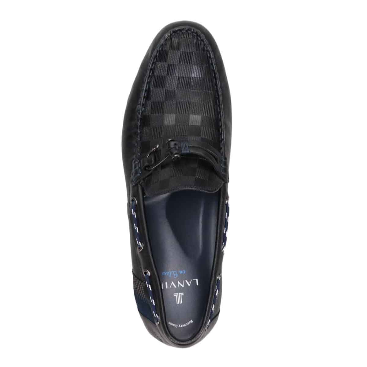 ランバンオンブルー LANVIN en Bleu 「Recovery Shiatsu Insole」搭載で指圧効果により血行をよくする。ローファースリップオンシューズ  LB1017XR BLACK 25.0