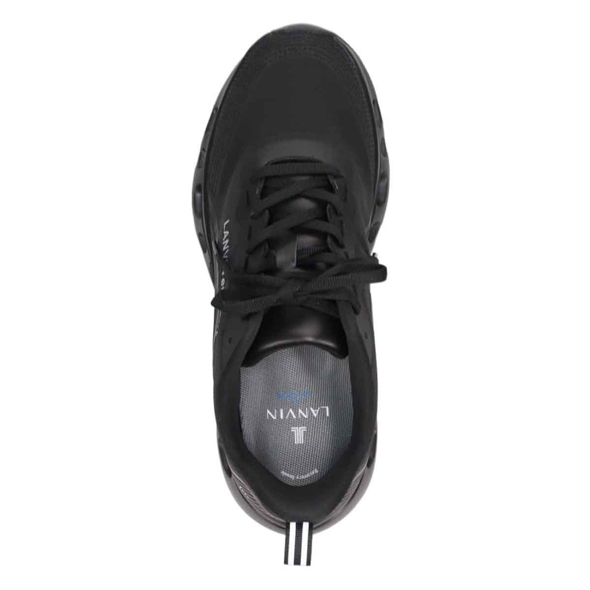 ランバンオンブルー LANVIN en Bleu 「リカバリー指圧インソール」搭載で指圧効果により血行を115％促進。クイックフィットレースアップカジュアルスニーカー　LB3031XR BLACK 25.0