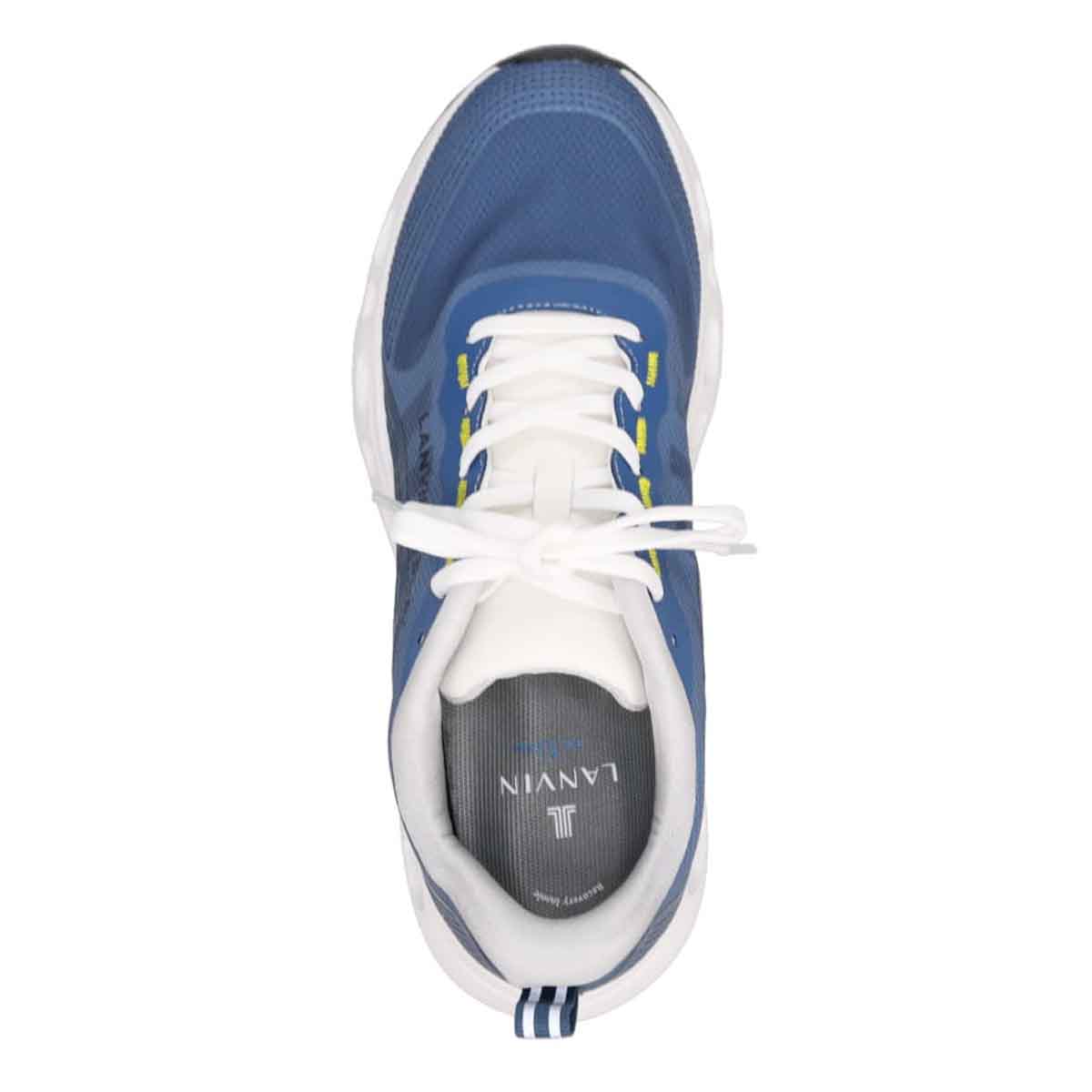 ランバンオンブルー LANVIN en Bleu 「リカバリー指圧インソール」搭載で指圧効果により血行を115％促進。クイックフィットレースアップカジュアルスニーカー　LB3031XR BLUE 25.0