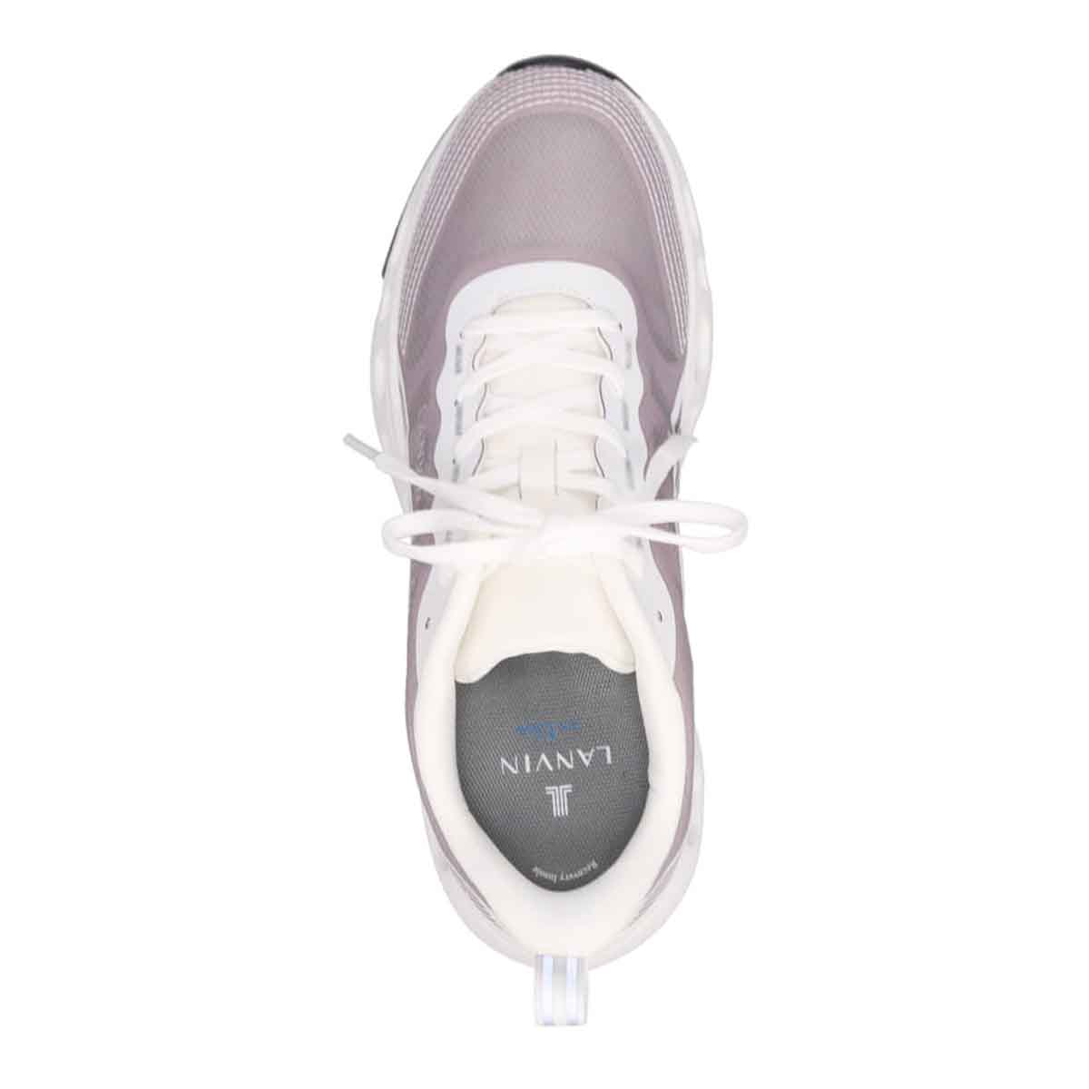 ランバンオンブルー LANVIN en Bleu 「リカバリー指圧インソール」搭載で指圧効果により血行を115％促進。クイックフィットレースアップカジュアルスニーカー　LB3031XR PURPLE 25.0