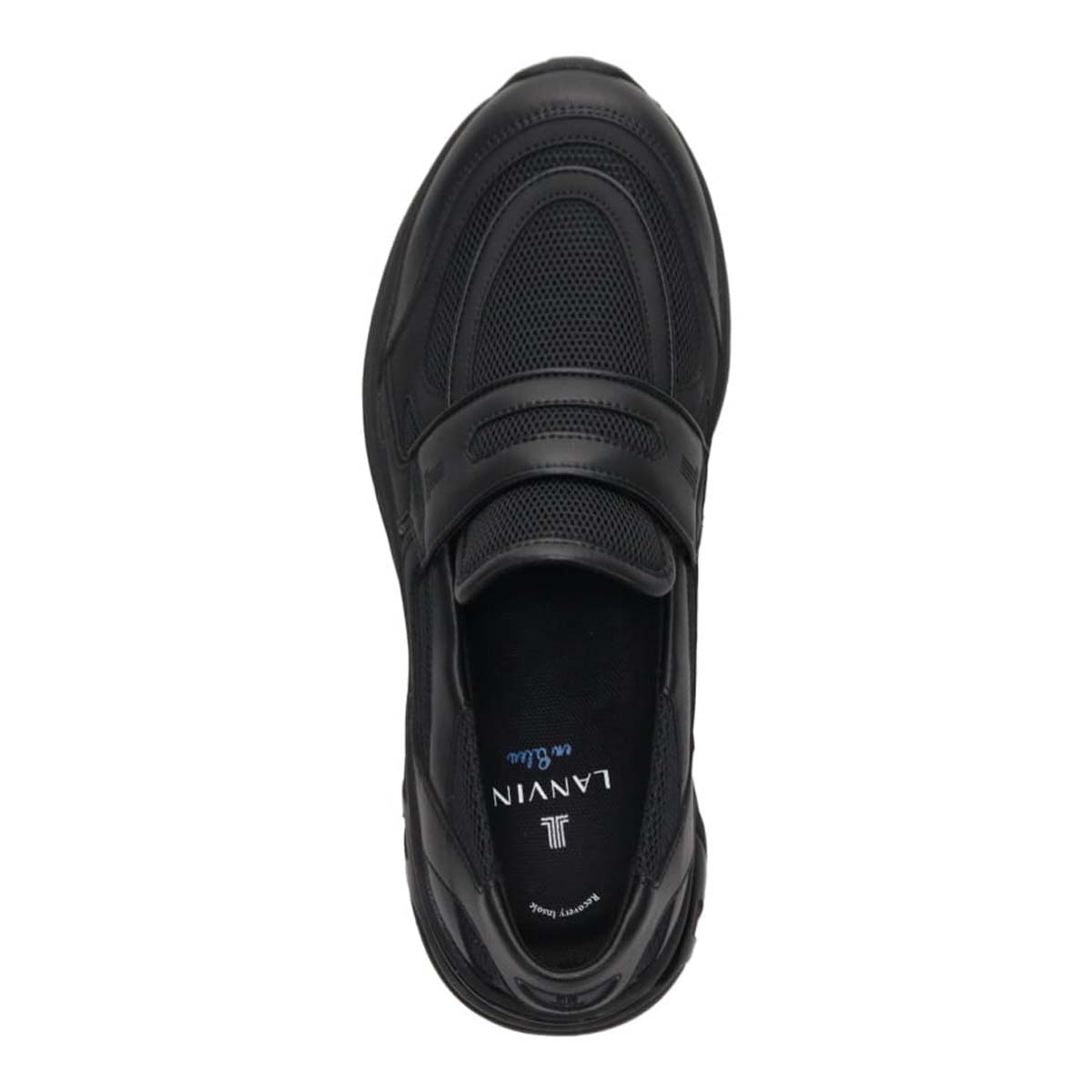 ランバンオンブルー LANVIN en Bleu 「リカバリーインソール」搭載で指圧効果により血行を115％促進。スリッポンカジュアルスニーカー　LB4001XR BLACK 25.0