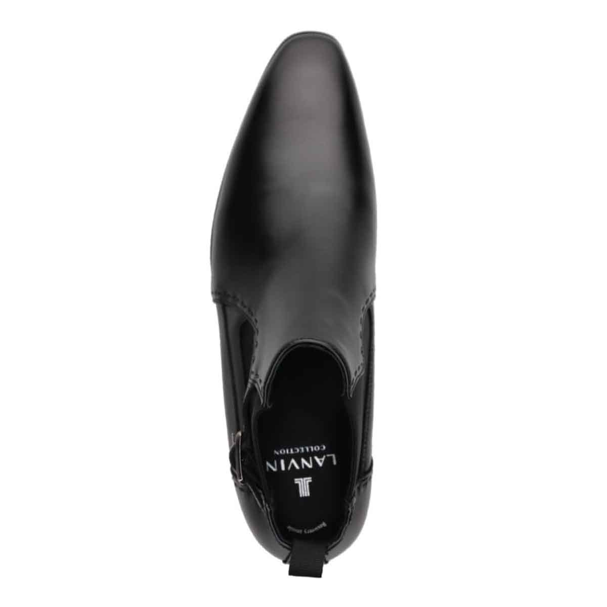 ランバンコレクション LANVIN COLLECTION 「Recovery Shiatsu Insole」搭載で指圧効果により血行をよくする。本革サイドゴアブーツ　LV1022XR BLACK 25
