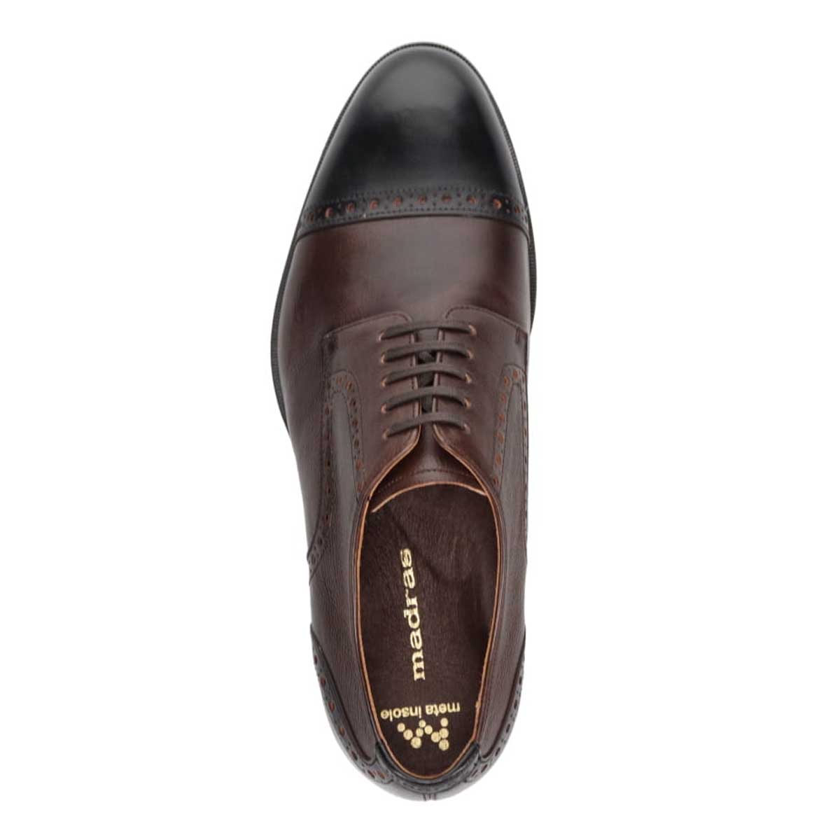 マドラス madras metaインソール  外羽根ストレートチップビジネスシューズ M556MT BLACK/BROWN 25.0
