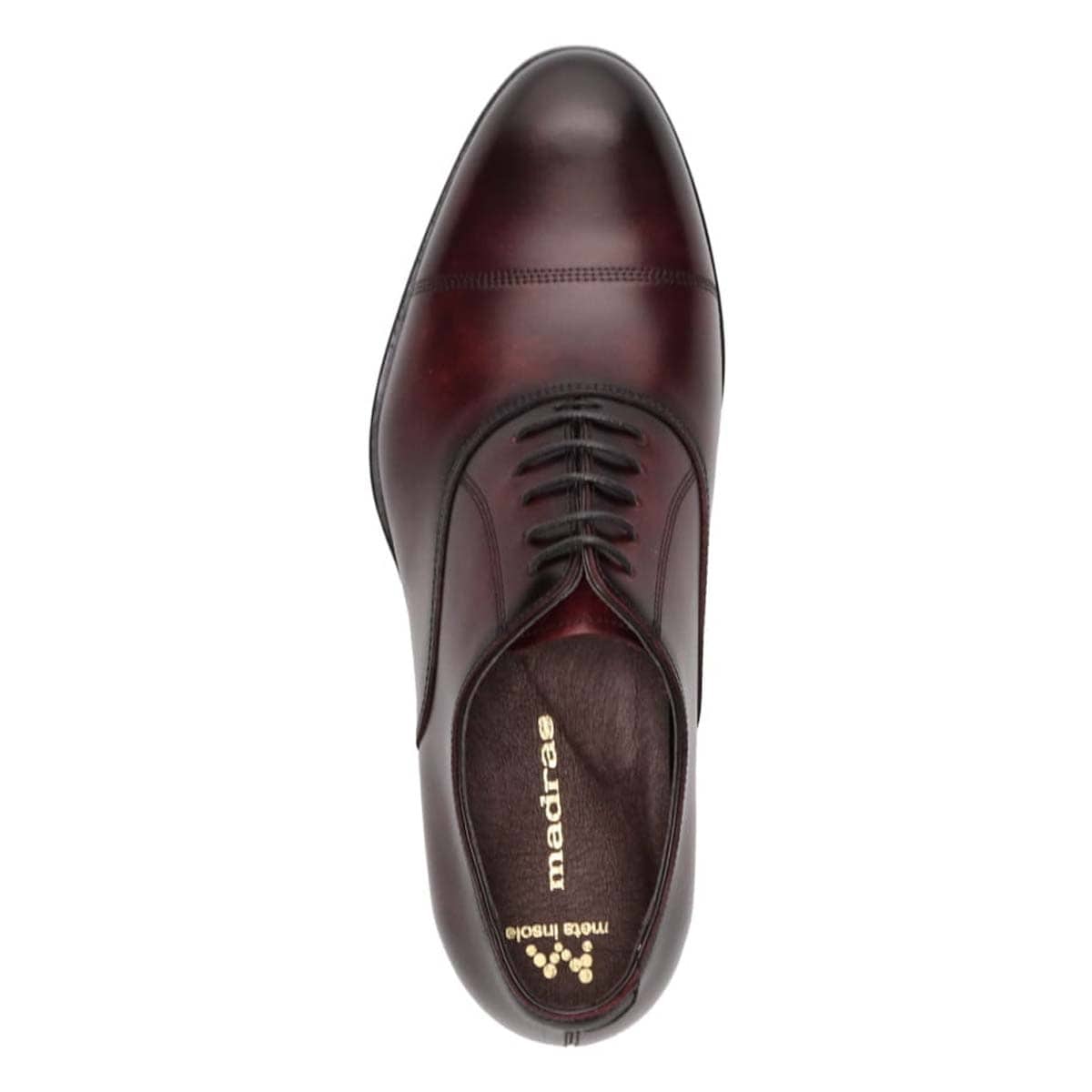 マドラス madras metaインソール搭載シューズ  内羽根ストレートチップドレスシューズ　M620MT BURGUNDY 25.0