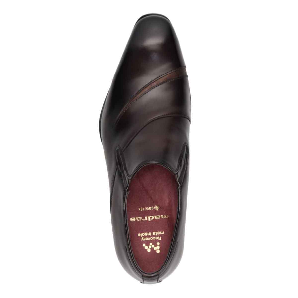 【GORE-TEX】マドラス madras 特許 Recovery meta insole搭載シューズ　ゴアテックス スリッポンドレスシューズ　M717MT D-BROWN/BROWN 25.0