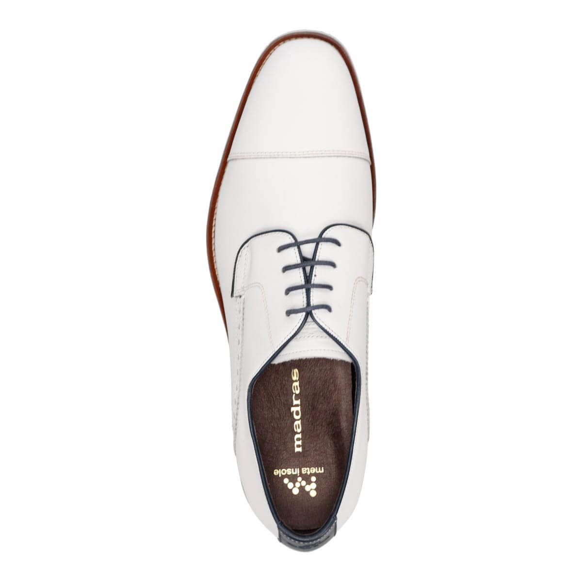 マドラス madras metaインソール meta insole  外羽根ストレートチップドレスシューズ M8612MT WHITE/NAVY 25.0