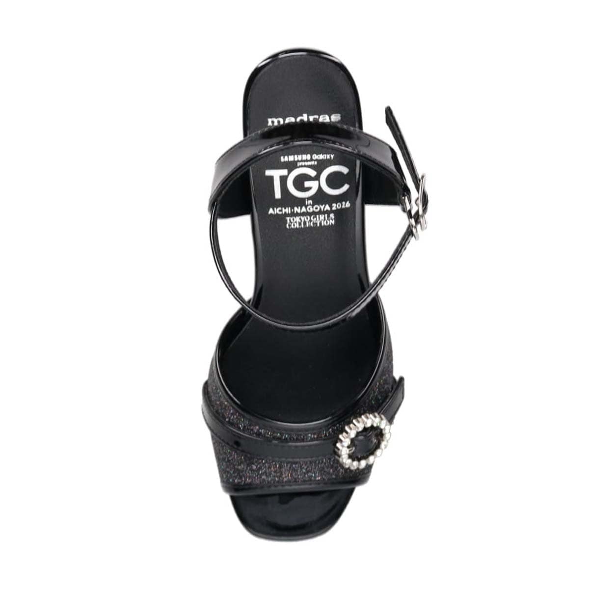 「特別な日は、足元から可愛く！」そんな願いを叶えるマドラス madras TGC in あいち・なごや 2026 出演モデル着用シューズ　厚底グリッターサンダル　MAL7582TGC BLACK M（23.0cm～23.5cm）