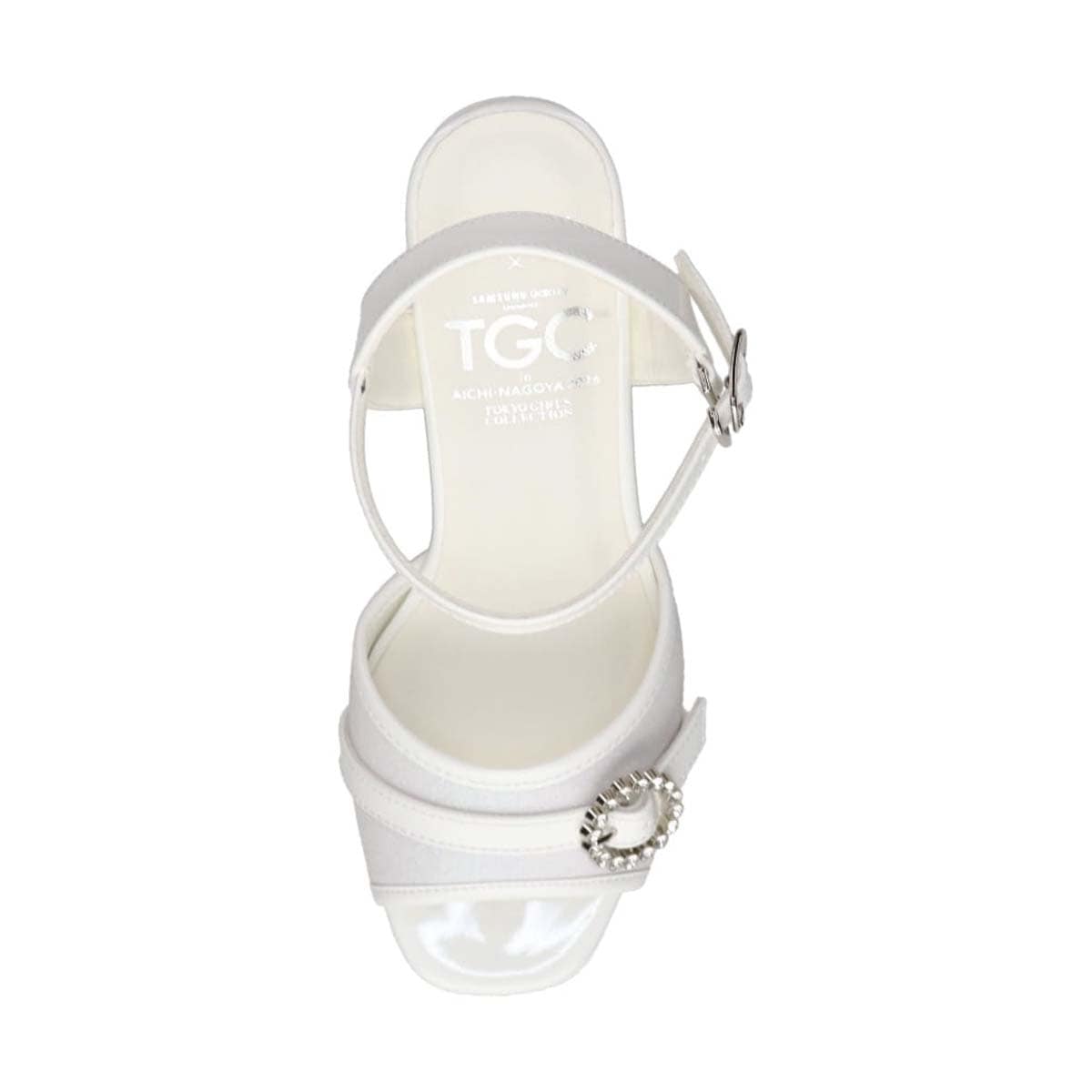 「特別な日は、足元から可愛く！」そんな願いを叶えるマドラス madras TGC in あいち・なごや 2026 出演モデル着用シューズ　厚底グリッターサンダル　MAL7582TGC WHITE M（23.0cm～23.5cm）