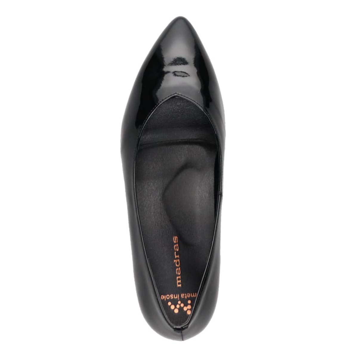 マドラス madras metaインソール搭載  フォーマル 3.5cm  ローヒールパンプス MAL9107MT BLACK-ENAMEL 23.0