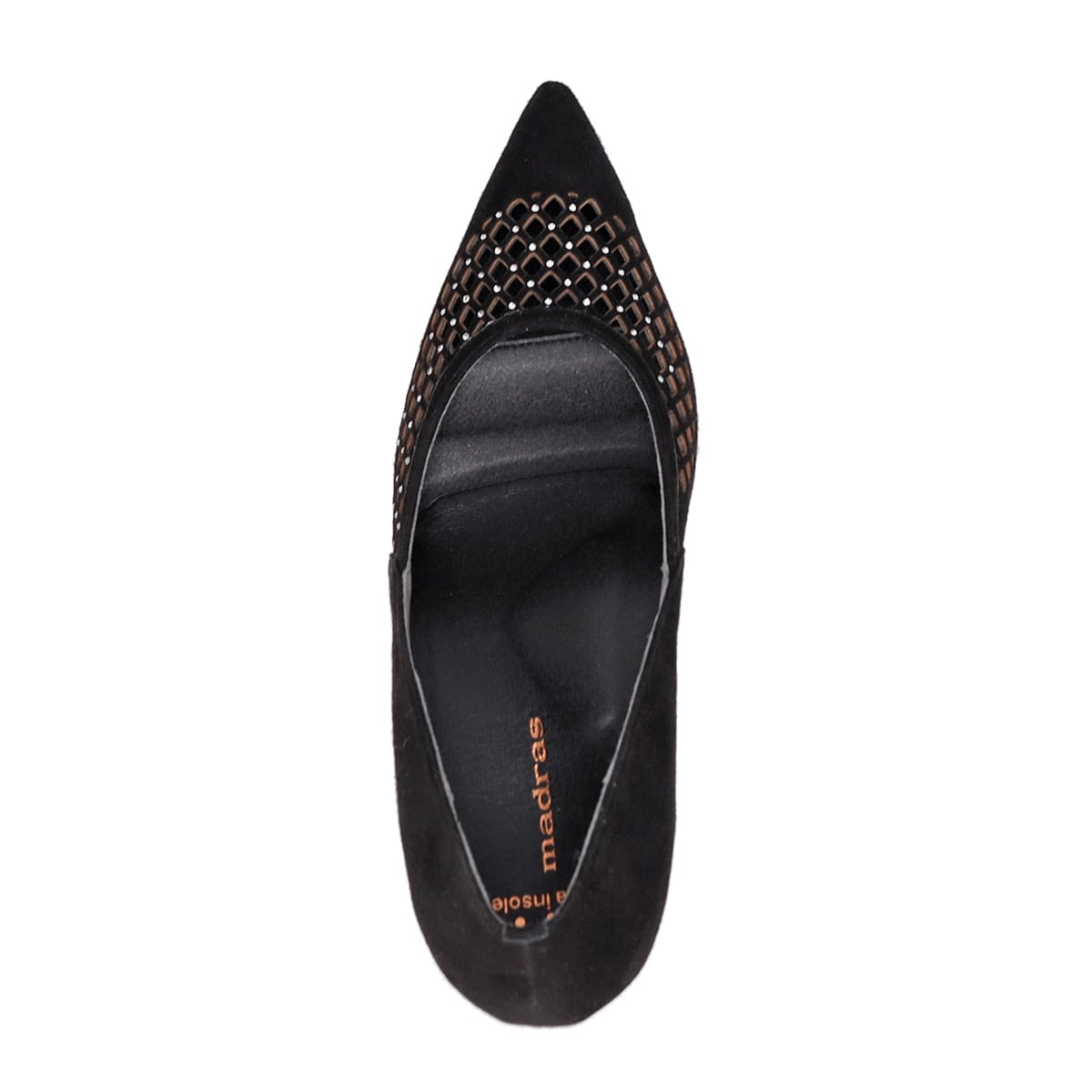 マドラス madras 特許 metaインソール搭載 7cmヒール デザインパンプス　MAL9122MT BLACK-SILKY 23.0