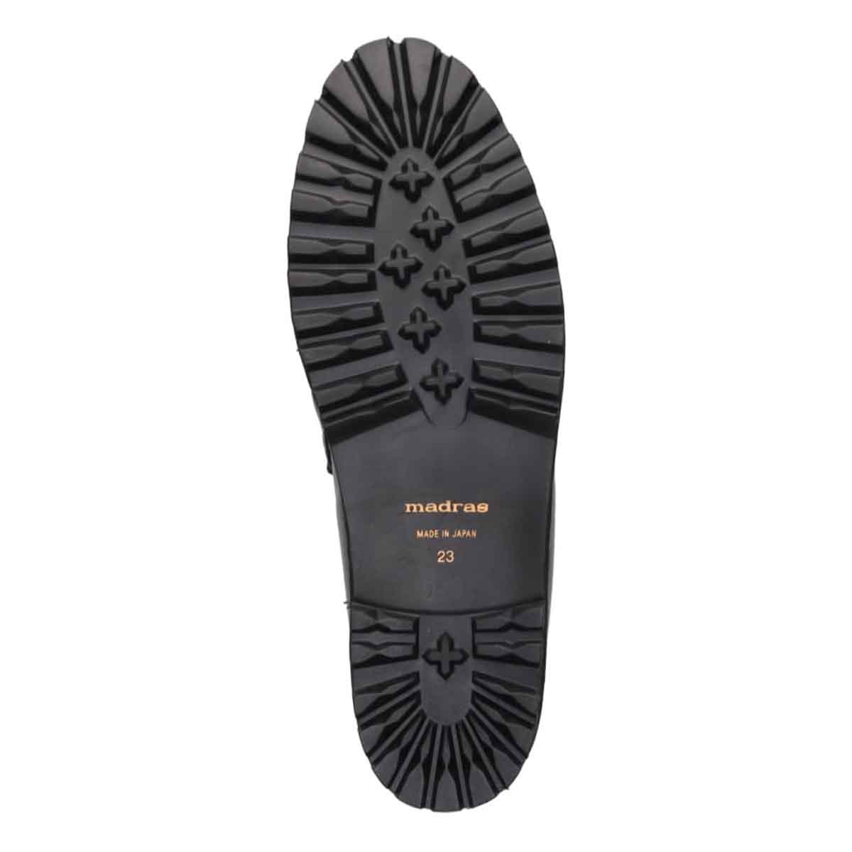 マドラス madras 特許 Recovery meta insole搭載　上質できちんと感のあり足元が華やぐビットローファー　MAL9127MT BLACK/BLACK 23.0