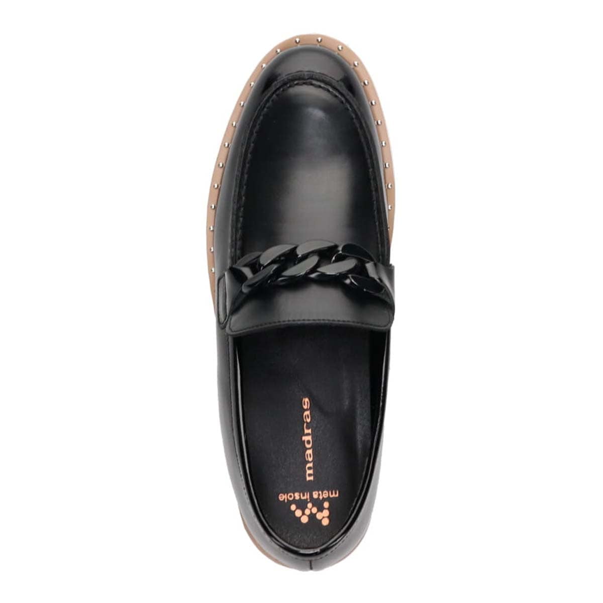 マドラス madras metaインソール搭載　上質できちんと感のあり足元が華やぐビットローファー　MAL9127MT BLACK 23.0