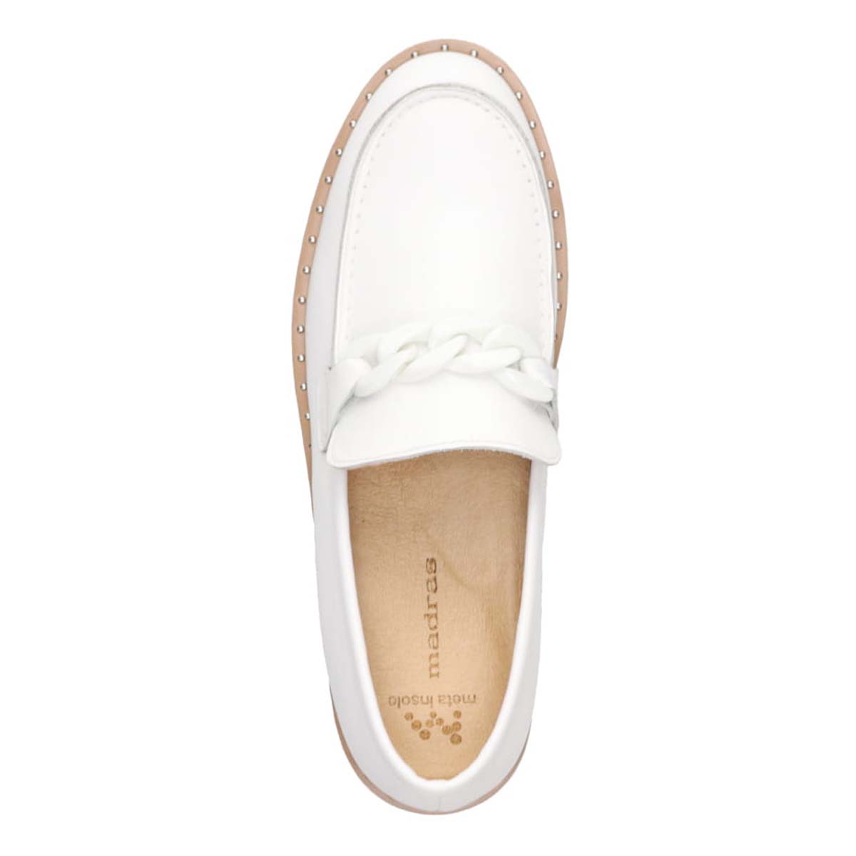 マドラス madras metaインソール搭載　上質できちんと感のあり足元が華やぐビットローファー　MAL9127MT WHITE 23.0