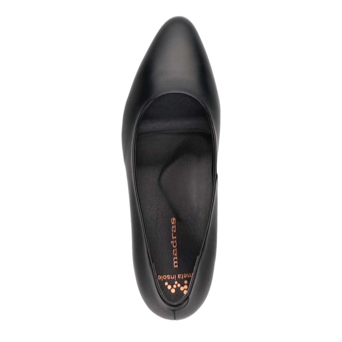 マドラス madras metaインソール搭載  きれいめ5ｃｍヒール アーモンドトゥベーシックパンプス MAL9151MT BLACK 23.0
