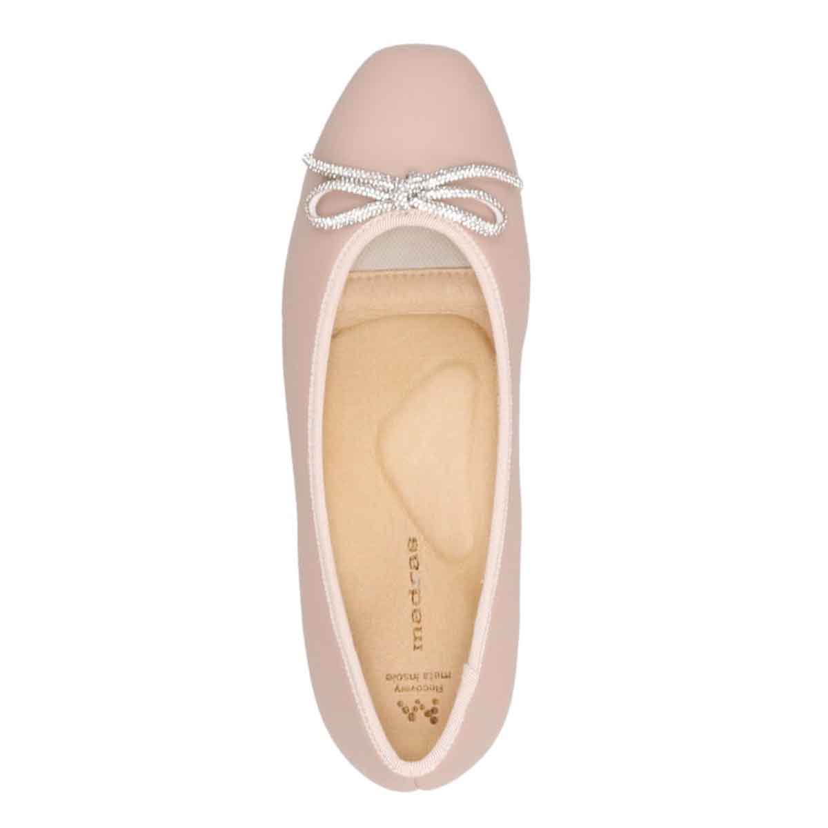 マドラス madras 特許 Recovery meta insole搭載 キラキラリボン バレエシューズ MAL9168MT BEIGE 23.0