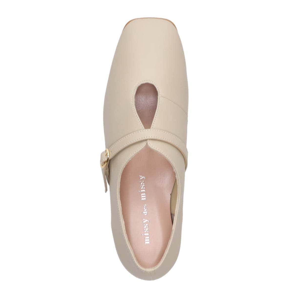 ミッシーデミッシー missy des missy 甲ベルト フラットシューズ　MMD3640 BEIGE 23.0