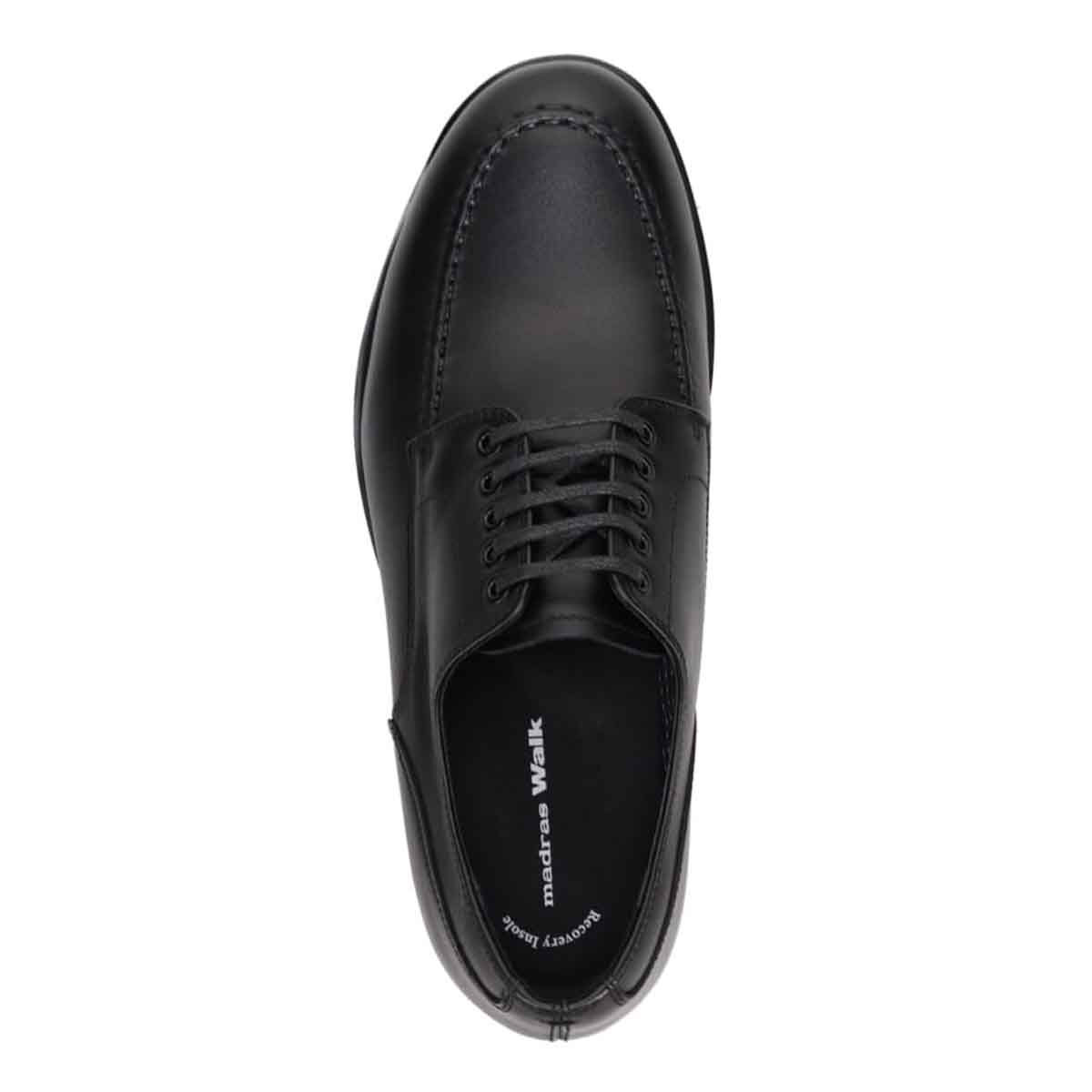 【GORE-TEX×防滑】madras Walk「Recovery Shiatsu Insole」搭載　指圧効果により血行をよくする。ゴアテックス搭載  防滑  幅広4E ラウンド 外羽根ユーチップドレスカジュアルシューズ　MW7410HR BLACK 25.0