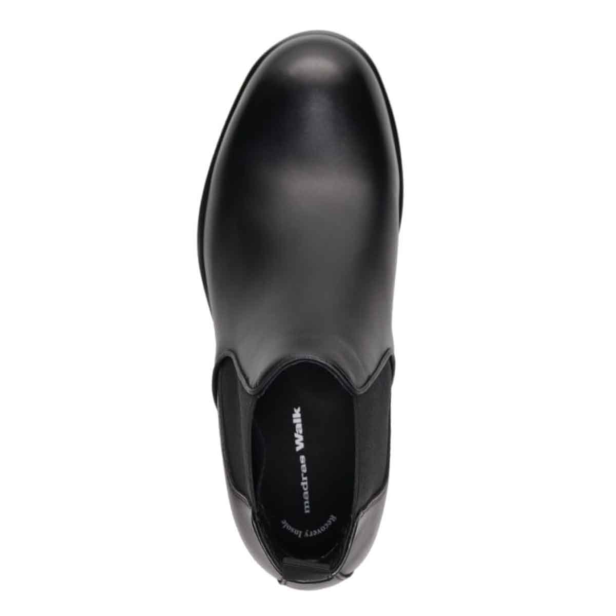 【GORE-TEX×防滑】madras Walk「Recovery Shiatsu Insole」搭載　指圧効果により血行をよくする。ゴアテックス搭載   防滑  幅広4E ラウンド サイドゴアドレスカジュアルブーツ　MW7415HR BLACK 25.0