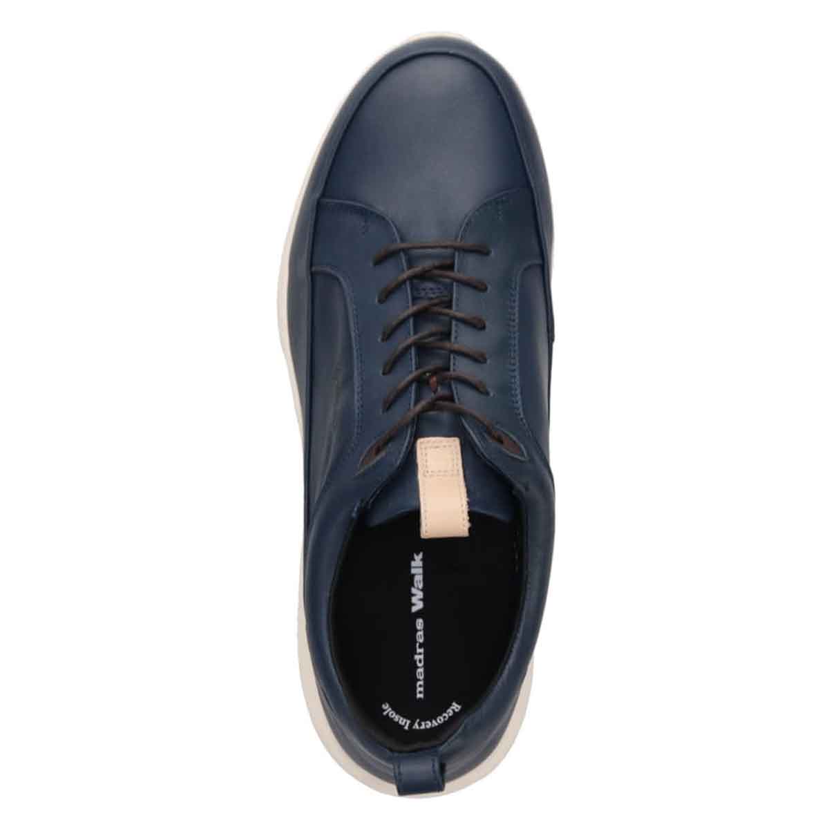 【GORE-TEX】マドラスウォーク madras Walk 「Recovery Shiatsu Insole」搭載で指圧効果により血行をよくする。　全天候快適な ゴアテックスレザースニーカー　MW7600R NAVY 25.0