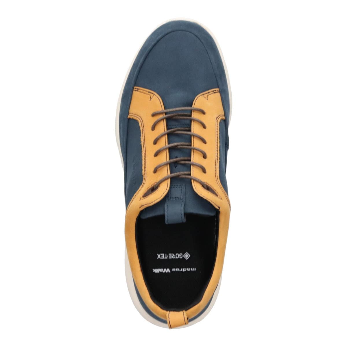 【GORE-TEX】マドラスウォーク madrasWalk　全天候快適なレザースニーカー　MW7600 NAVY/YELLOW 25.0