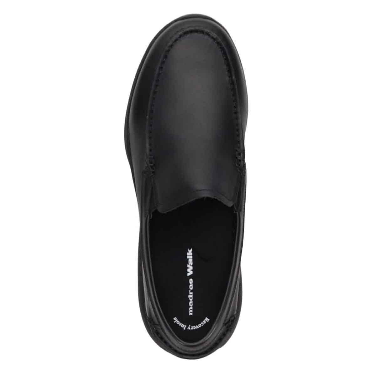 【GORE-TEX】マドラスウォーク madras Walk 「Recovery Shiatsu Insole」搭載で指圧効果により血行をよくする。　全天候快適な ゴアテックススリッポン・カジュアルシューズ　MW7605R BLACK 25.0