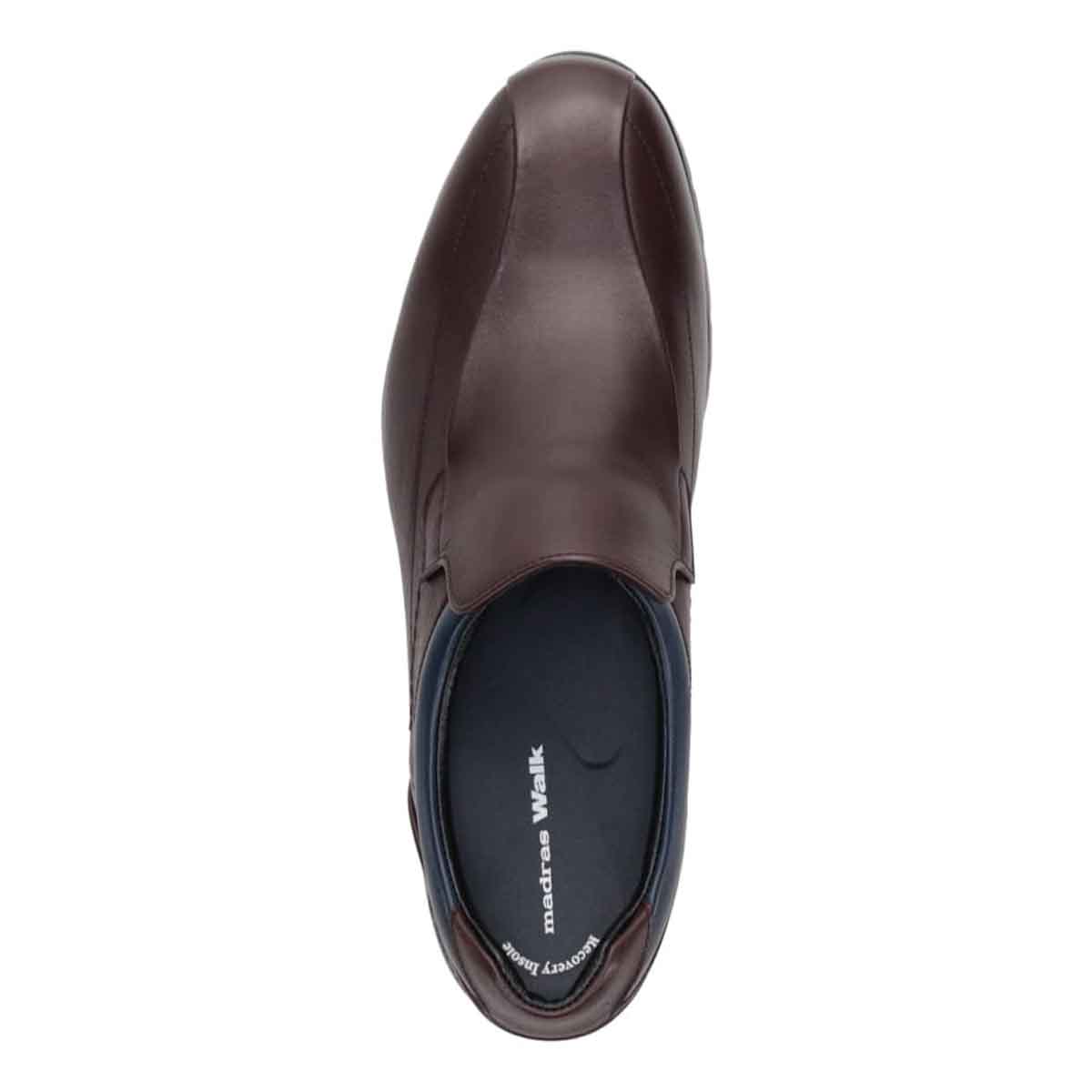 【GORE-TEX】マドラスウォーク madras Walk 「Recovery Shiatsu Insole」搭載で指圧効果により血行をよくする。　全天候快適な ゴアテックススリッポン・カジュアルシューズ　MW7702AR	 D-BROWN/NAVY 25.0