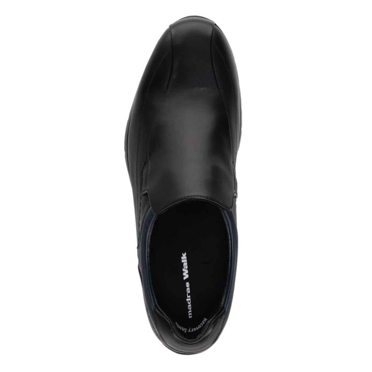 【GORE-TEX】マドラスウォーク madras Walk 「Recovery Shiatsu Insole」搭載で指圧効果により血行をよくする。　全天候快適なゴアテックススリッポン・カジュアルシューズ　MW7702R BLACK/NAVY 25.0